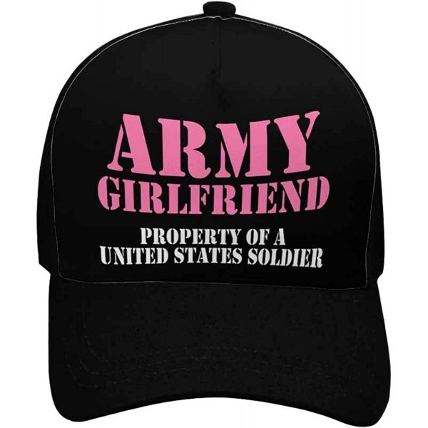 Baseball Caps Army Girlfriend Mom Adjustable Unisex Women Baseball Caps Classic Dad Hats- Black - Design 1 - CR18QA8QZWN $26.02