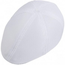 Newsboy Caps Men Breathable Mesh Summer Hat Newsboy Beret Ivy Cap Cabbie Flat Cap - Style2- White - C018H9YL8HI $9.20