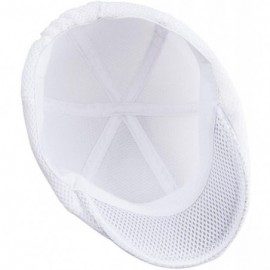 Newsboy Caps Men Breathable Mesh Summer Hat Newsboy Beret Ivy Cap Cabbie Flat Cap - Style2- White - C018H9YL8HI $9.20