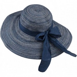 Sun Hats Wide Brim Floppy Sun Hat 100% Cotton Packable Summer Beach Hats for Women - Blue New - C118CGDGA9T $16.62