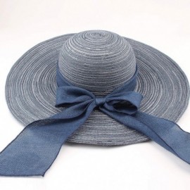 Sun Hats Wide Brim Floppy Sun Hat 100% Cotton Packable Summer Beach Hats for Women - Blue New - C118CGDGA9T $16.62