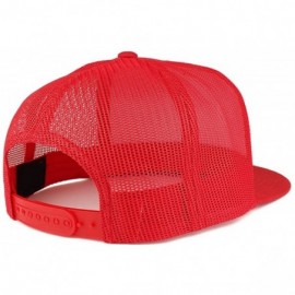 Baseball Caps Texas State Outline Embroidered 5 Panel Flat Bill Trucker Mesh Back Cap - Red - CJ185YKS4RG $19.45