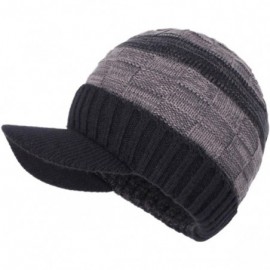 Skullies & Beanies Men's Winter Warm Thick Knit Beanie Hat with Visor - C-black - CC18AHH5L79 $10.42