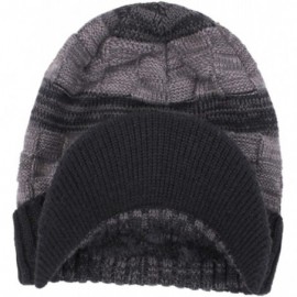 Skullies & Beanies Men's Winter Warm Thick Knit Beanie Hat with Visor - C-black - CC18AHH5L79 $10.42