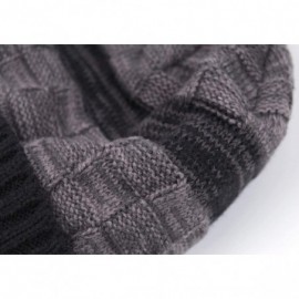 Skullies & Beanies Men's Winter Warm Thick Knit Beanie Hat with Visor - C-black - CC18AHH5L79 $10.42