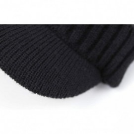 Skullies & Beanies Men's Winter Warm Thick Knit Beanie Hat with Visor - C-black - CC18AHH5L79 $10.42