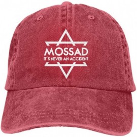 Baseball Caps Mossad It's Never an Accident Adjustable Baseball Caps Denim Hats Cowboy Sport Outdoor - Red - C118R85MLT4 $22.35