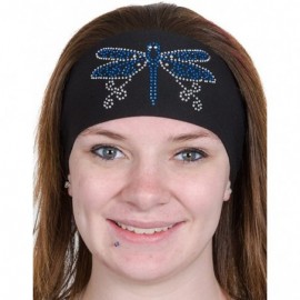 Headbands Biker Beanie Head Wrap - Womens Headband - Biker Chick Headwear - Dragonfly - Blue - CI18XRZKNZR $14.64