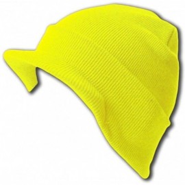 Skullies & Beanies Cuff Beanie Visor Skull Cap Hat Beanie - Neon Yellow - C411C03Y1MZ $8.49