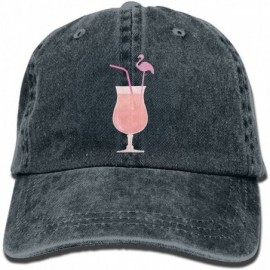 Baseball Caps Men's Women's Fruit Juice Flamingo Cotton Adjustable Peaked Baseball Dyed Cap Adult Washed Cowboy Hat - Navy - ...