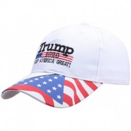 Baseball Caps Make America Great Again Hat Donald Trump 2020 USA Cap Adjustable - White a - CN18Z5K9HHX $14.31
