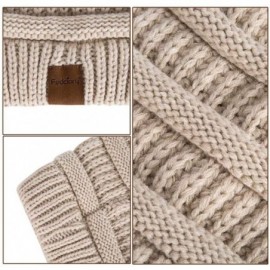 Skullies & Beanies Slouchy Beanie Hat for Women- Winter Warm Knit Oversized Chunky Thick Soft Ski Cap - Navy+white - CY18XCZL...
