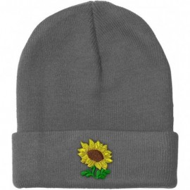 Skullies & Beanies Custom Beanie for Men & Women Plants Fringe Sunflower Embroidery Skull Cap Hat - Light Grey - C318ZS2HSZ5 ...
