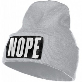 Skullies & Beanies Unisex Nope Beanie Hat Winter Warm Knit Skull Hat Cap - Gray - C818KS6N5W0 $22.54