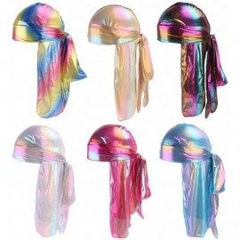 Headbands Unisex Deluxe Silky Durag Extra Long-Tail Headwraps Pirate Cap 360 Waves Du-RAG - Laser Pink + Pink - CF18IK8DLAE $...