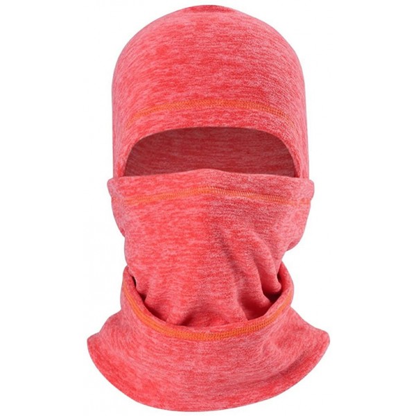 Skullies & Beanies Balaclave Fleece Windproof Ski Mask Face Mask Tactical Hood Neck Warmer - Heather Orange-polar Fleece - CE...