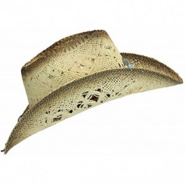 Cowboy Hats Western Toyo Straw Cowboy Hat- Shapeable w/- Natural Tea Stain- Size One Size - CR12DI29ZF9 $24.81