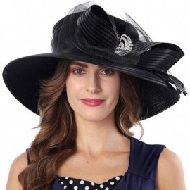Bucket Hats Church Kentucky Derby Dress Hats for Women - Sd712-black - CS1966GXYG4 $31.90