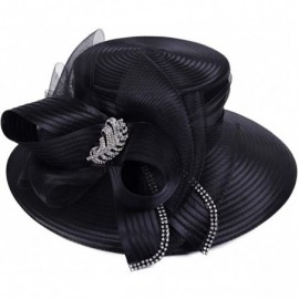 Bucket Hats Church Kentucky Derby Dress Hats for Women - Sd712-black - CS1966GXYG4 $31.90