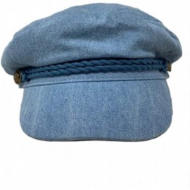 Skullies & Beanies Women's 100% Cotton Herringbone Fishermen's Cap - Ht14021ltdenim - CR18N8CCWE5 $11.24