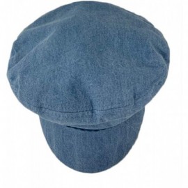 Skullies & Beanies Women's 100% Cotton Herringbone Fishermen's Cap - Ht14021ltdenim - CR18N8CCWE5 $11.24