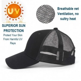 Baseball Caps Classic Mesh Hat Women Men for Outdoor Sports Baseball Cap Adjustable Velcro - Black - C218WHM5HQQ $10.39