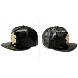 Baseball Caps NYU14 The New Crocodile Baseball caps Alloy Dollar Flat-Brimmed hat Hip-hop hat - Black - CQ12FQS35JP $13.55