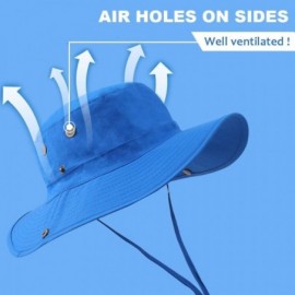 Sun Hats Men Women Outdoor Sun Hat with Wide Brim UPF 50+ Summer Mesh Cap with Flap Cover - A-blue - CK18ED4483U $8.45