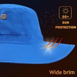 Sun Hats Men Women Outdoor Sun Hat with Wide Brim UPF 50+ Summer Mesh Cap with Flap Cover - A-blue - CK18ED4483U $8.45