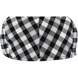 Newsboy Caps Men's Light Weight Cotton Plaid Summer Newsboy Flat Ivy Driving Cap - Black-white Check - CE18UK0IWAA $16.96