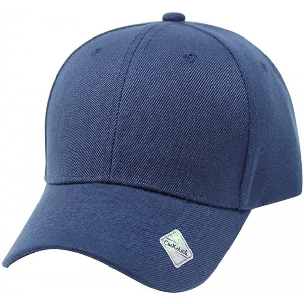 Baseball Caps Baseball Hat Adjustable Blank Cap Mid Profile Structured Baseball Cap - Ball Cap Navy - CL18IKEZ7UI $9.09