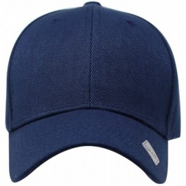 Baseball Caps Baseball Hat Adjustable Blank Cap Mid Profile Structured Baseball Cap - Ball Cap Navy - CL18IKEZ7UI $9.09