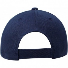 Baseball Caps Baseball Hat Adjustable Blank Cap Mid Profile Structured Baseball Cap - Ball Cap Navy - CL18IKEZ7UI $9.09