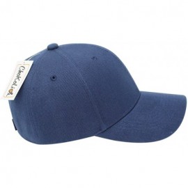 Baseball Caps Baseball Hat Adjustable Blank Cap Mid Profile Structured Baseball Cap - Ball Cap Navy - CL18IKEZ7UI $9.09
