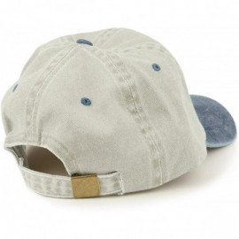 Baseball Caps Low Profile Blank Two-Tone Washed Pigment Dyed Cotton Dad Cap - Beige Navy - CJ12O1EUGYS $10.53