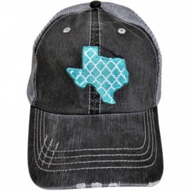 Baseball Caps Moroccan Fabric Texas Patch Vintage Grey Trucker Cap Hat Western - Mint Patch - CJ12NT812PD $27.90