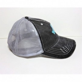 Baseball Caps Moroccan Fabric Texas Patch Vintage Grey Trucker Cap Hat Western - Mint Patch - CJ12NT812PD $27.90