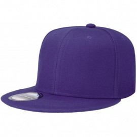 Baseball Caps Wholesale 12 Pack Snapback Hat Cap Hip Hop Style Flat Bill Blank Solid Color Adjustable Size - 12-pack Purple -...