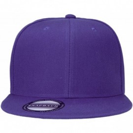 Baseball Caps Wholesale 12 Pack Snapback Hat Cap Hip Hop Style Flat Bill Blank Solid Color Adjustable Size - 12-pack Purple -...