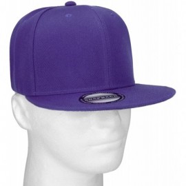 Baseball Caps Wholesale 12 Pack Snapback Hat Cap Hip Hop Style Flat Bill Blank Solid Color Adjustable Size - 12-pack Purple -...