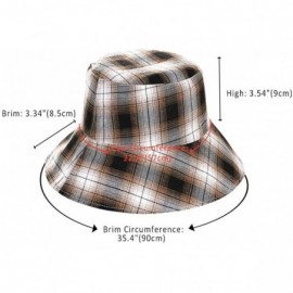 Bucket Hats Plaid Tartan Bucket Hats for Women Vintage Rollable Fisherman Sun Cap - C-multicolor - CX18QO0UDHM $10.73