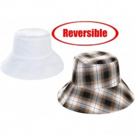 Bucket Hats Plaid Tartan Bucket Hats for Women Vintage Rollable Fisherman Sun Cap - C-multicolor - CX18QO0UDHM $10.73