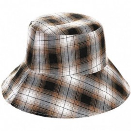 Bucket Hats Plaid Tartan Bucket Hats for Women Vintage Rollable Fisherman Sun Cap - C-multicolor - CX18QO0UDHM $10.73