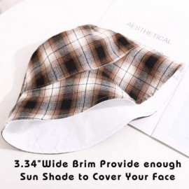 Bucket Hats Plaid Tartan Bucket Hats for Women Vintage Rollable Fisherman Sun Cap - C-multicolor - CX18QO0UDHM $10.73