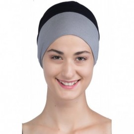 Baseball Caps Unisex Bamboo Sleep Caps for Cancer- Hair Loss - Chemo Caps - Wrap-fit Black/Grey - C718WQRUIOG $8.79