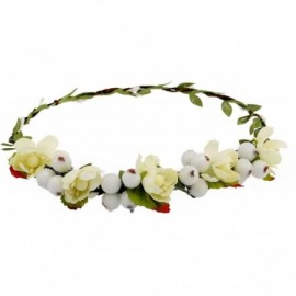 Headbands Flower Berries Crown Headband for Wedding Festivals HH7 - Ivory - CR12F6S99SB $11.02