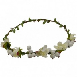 Headbands Flower Berries Crown Headband for Wedding Festivals HH7 - Ivory - CR12F6S99SB $11.02