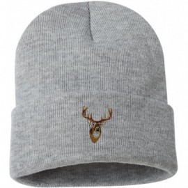 Skullies & Beanies Whitetail Deer Head Custom Personalized Embroidery Embroidered Beanie - Silver - CH12N4SOLNW $13.14