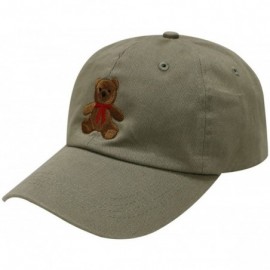 Baseball Caps Teddy Bear Cotton Baseball Cap - Olive - CR12LC6Z1AF $14.65