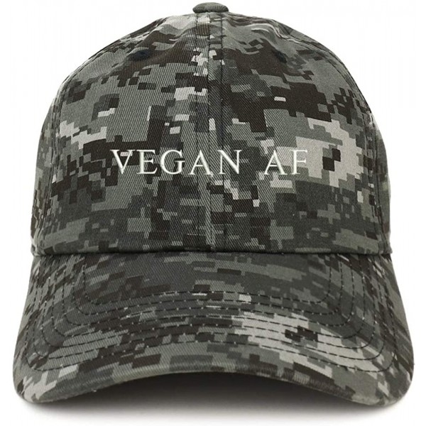 Baseball Caps Vegan Af Embroidered Soft Crown 100% Brushed Cotton Cap - Digital Night Camo - CL18SO0D8XQ $17.69